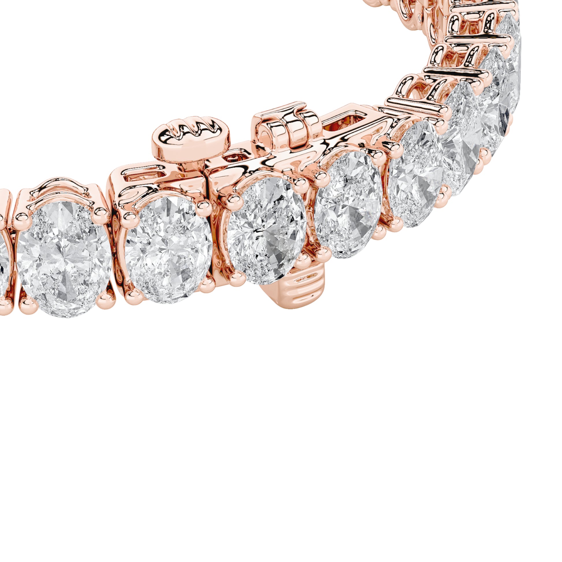 14.75Cttw Oval Shaped Lab Grown Diamond (F/VS) Tennis Bracelet in 14K Gold