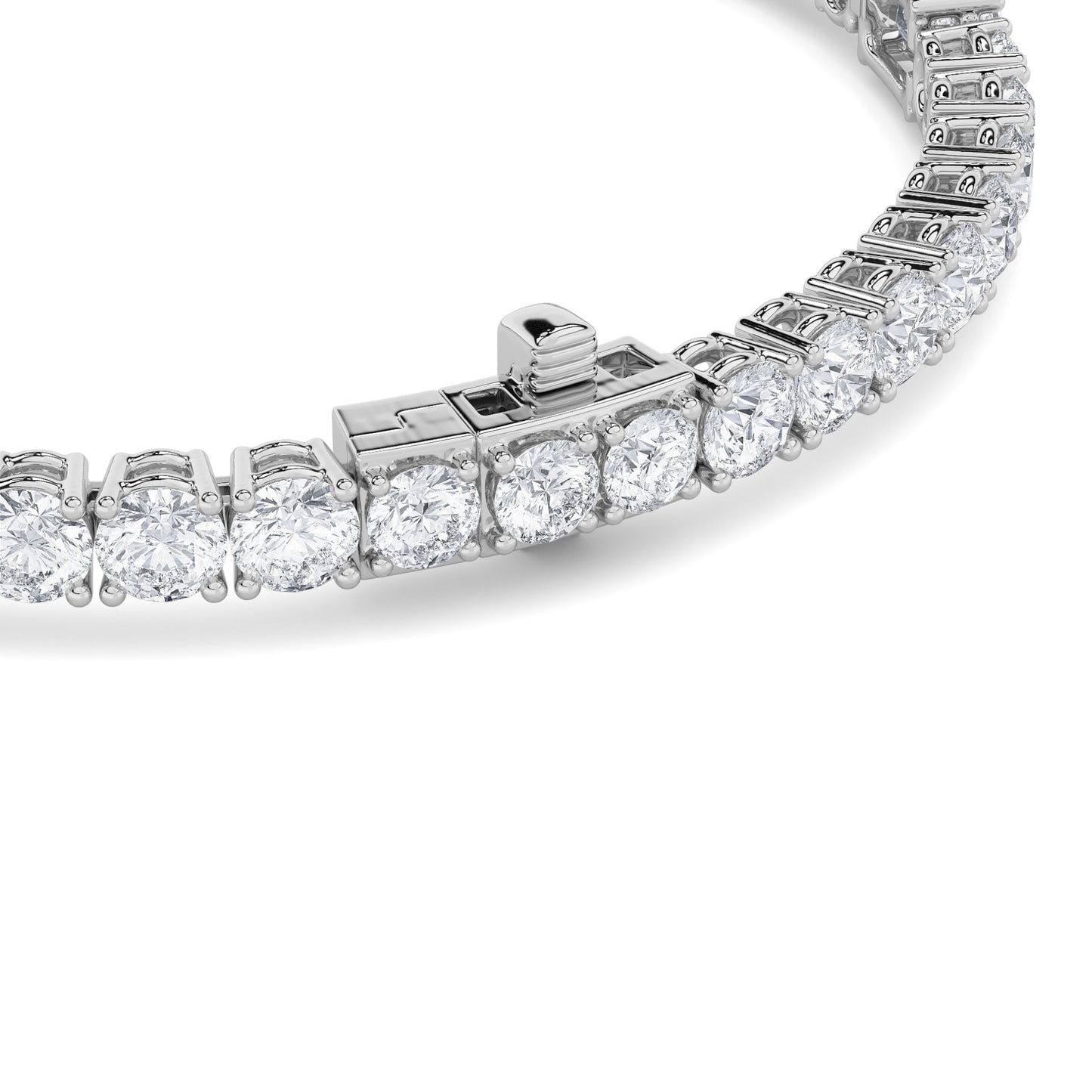 10Cttw Emerald Shaped Lab Grown Diamond (F/VS) East West Station Bracelet in 14K Gold