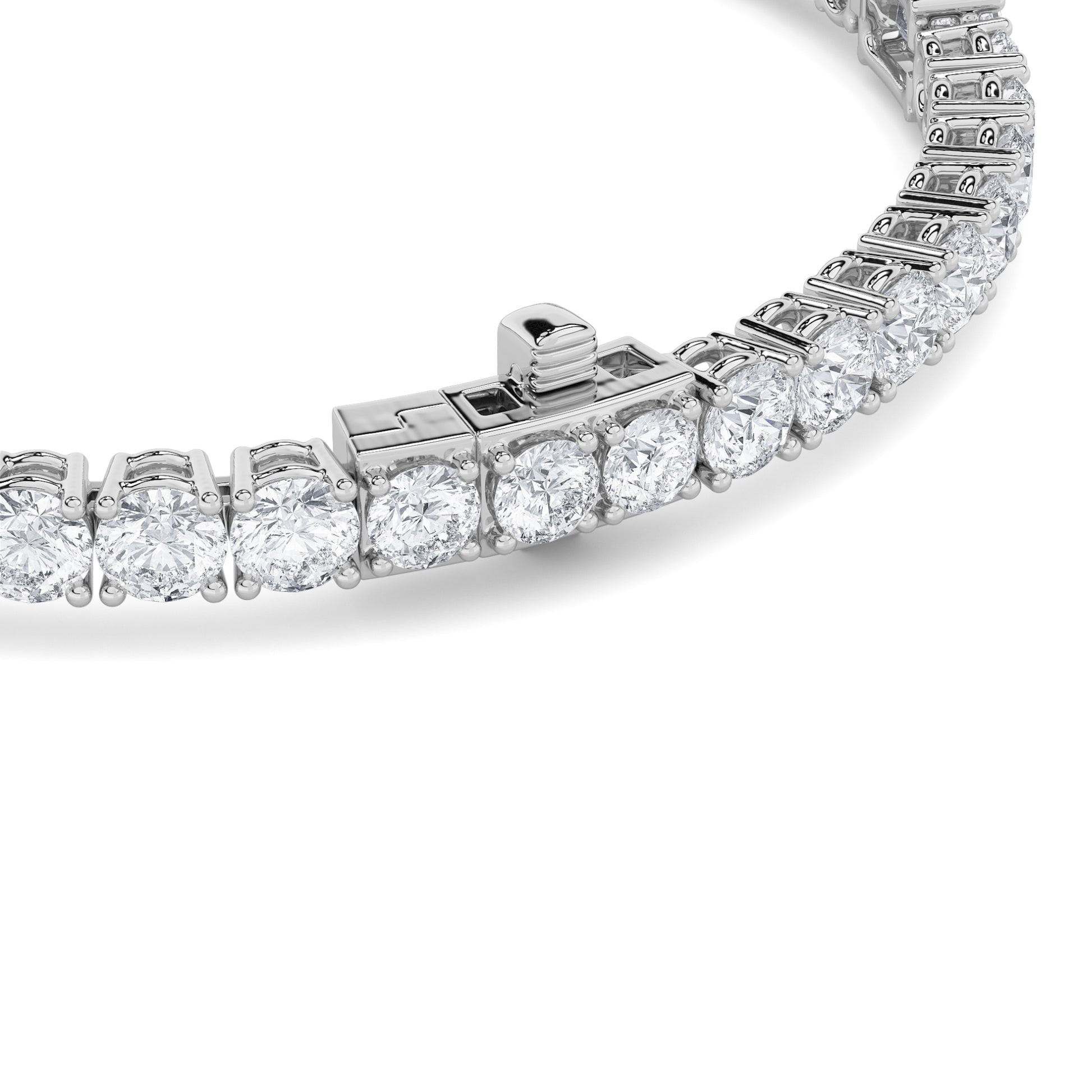 10Cttw Emerald Shaped Lab Grown Diamond (F/VS) East West Station Bracelet in 14K Gold