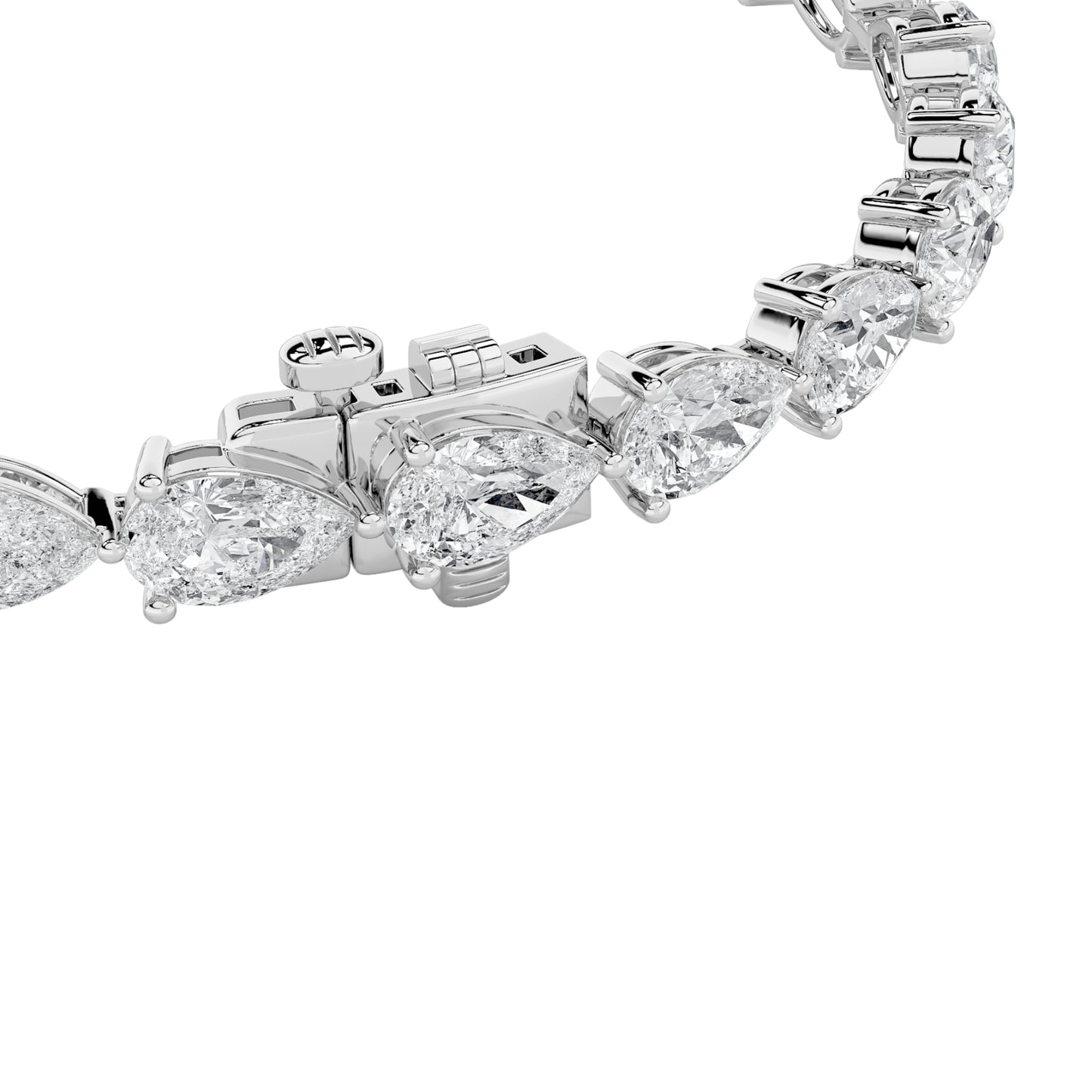 8.5Cttw Pear Shaped Lab Grown Diamond (F/VS) Fancy Line Bracelet in 14K Gold