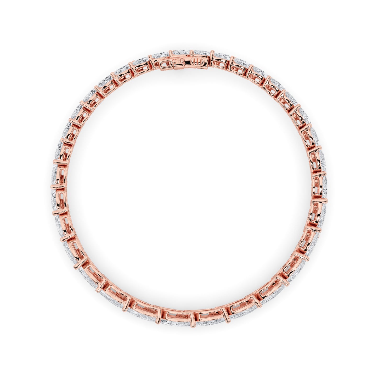 13.5Cttw Marquise Shaped Lab Grown Diamond (F/VS)  Bracelet in 14K Gold
