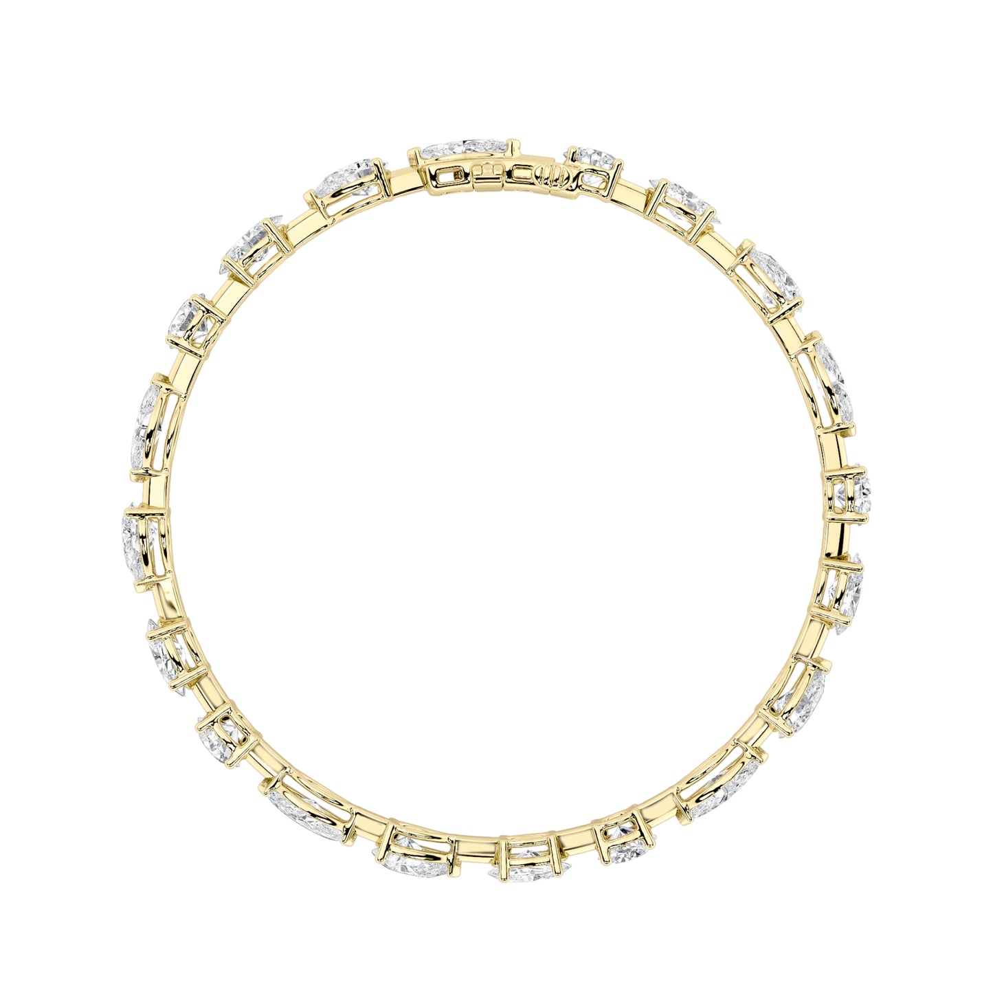 10.25Cttw Marquise Shaped Lab Grown Diamond (F/VS)  Bracelet in 14K Gold