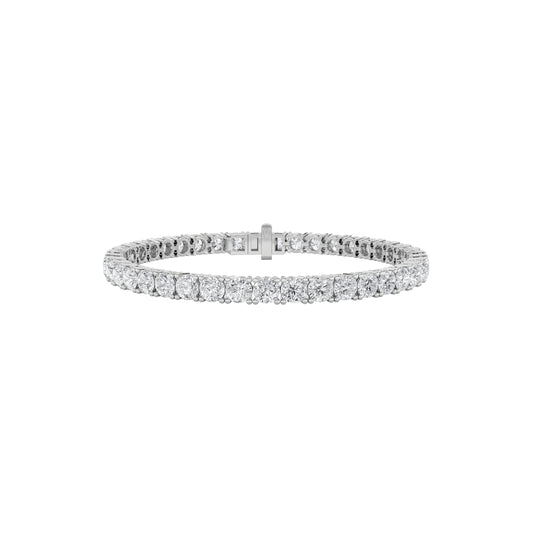 10Cttw Round Shaped Lab Grown Diamond Tennis Bracelet in 14K Gold (G/VS)