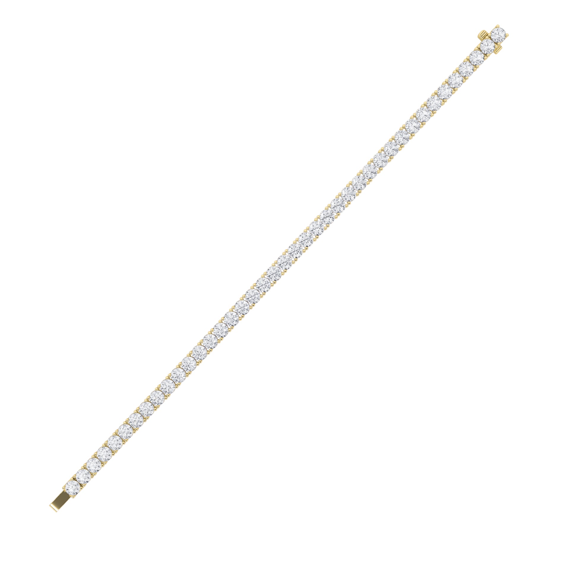 10Cttw Round Shaped Lab Grown Diamond Tennis Bracelet in 14K Gold (G/VS)