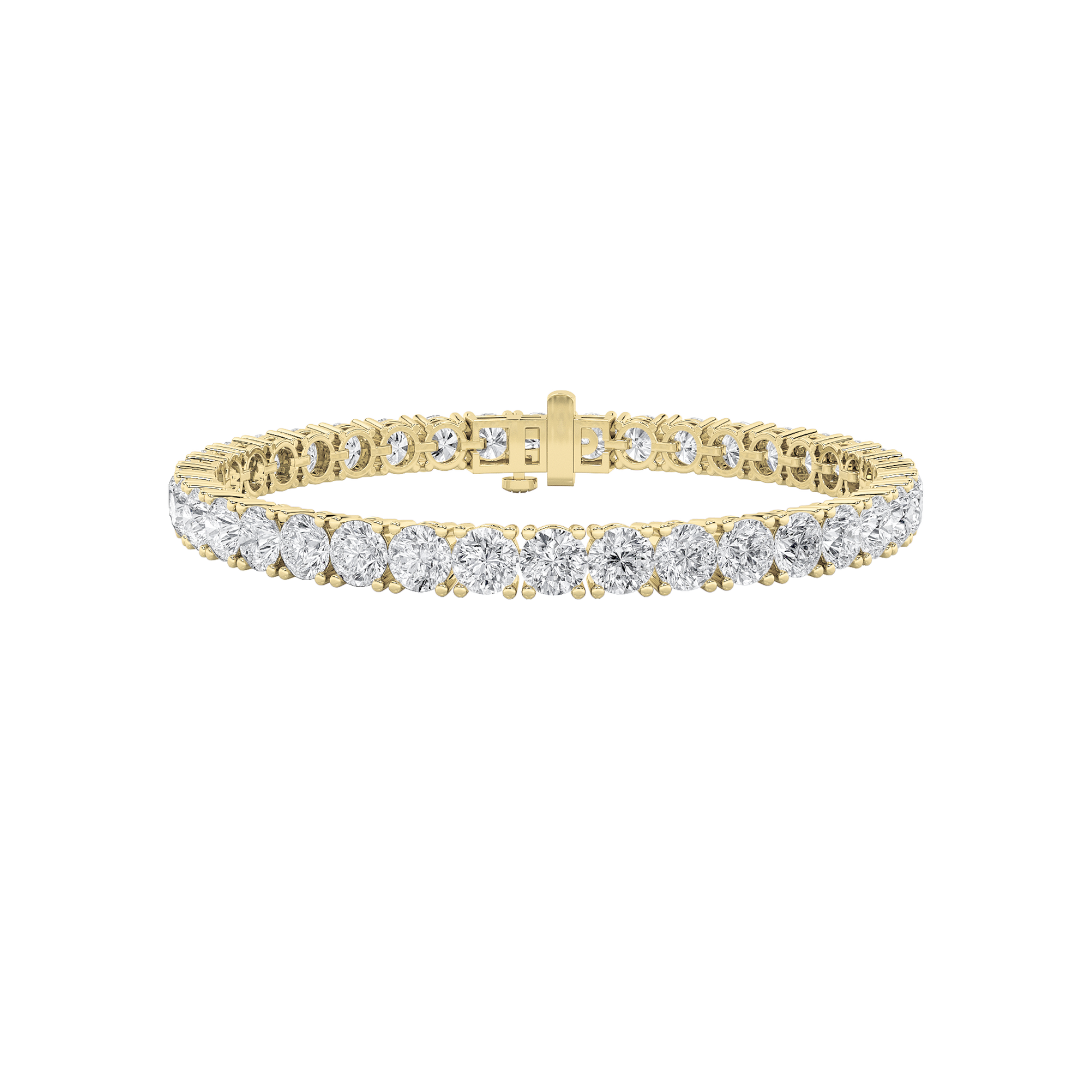 15Cttw Round Shaped Lab Grown Diamond Tennis Bracelet in 14K Gold (G/VS)