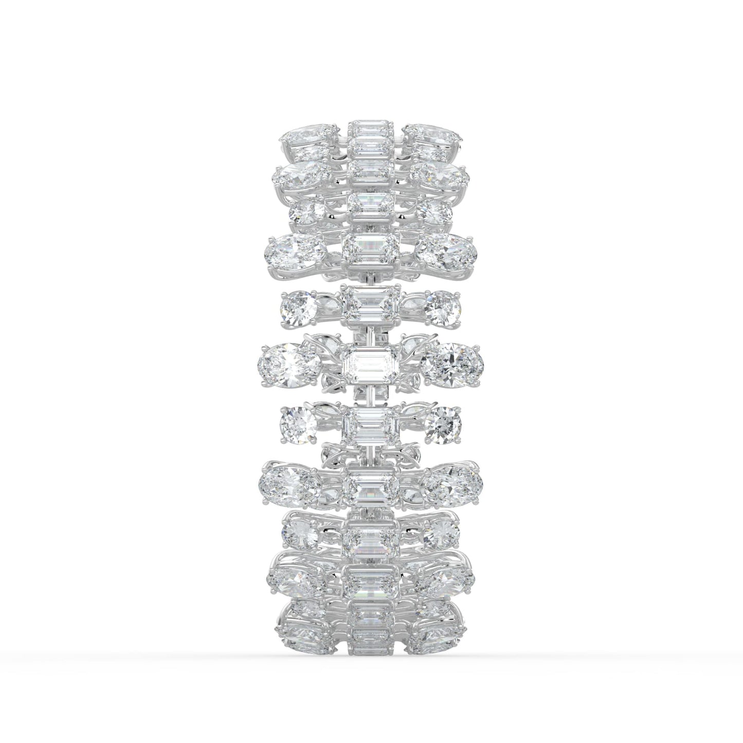 34.5Cttw Emerald Shaped Lab Grown Diamond (F/VS)  Bracelet in 14K Gold