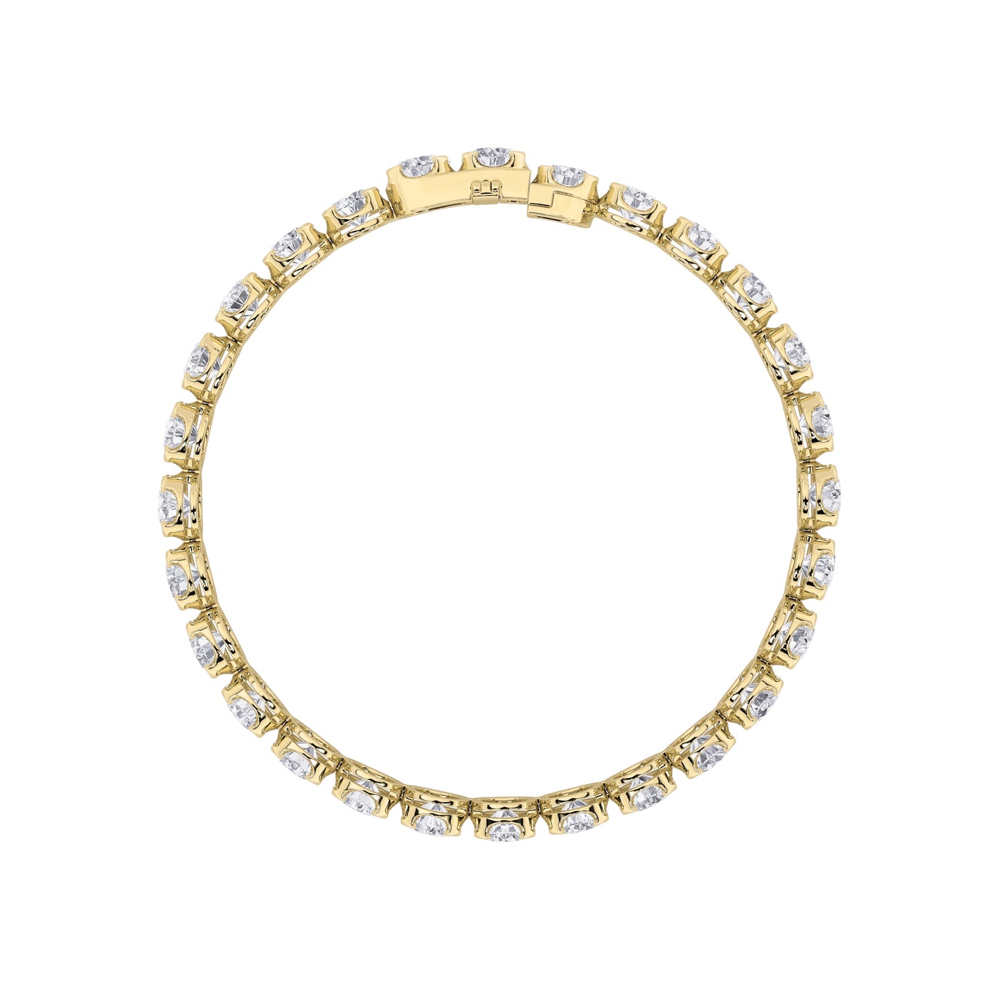 12Cttw Round Shaped Lab Grown Diamond (F/VS)  Bracelet in 14K Gold