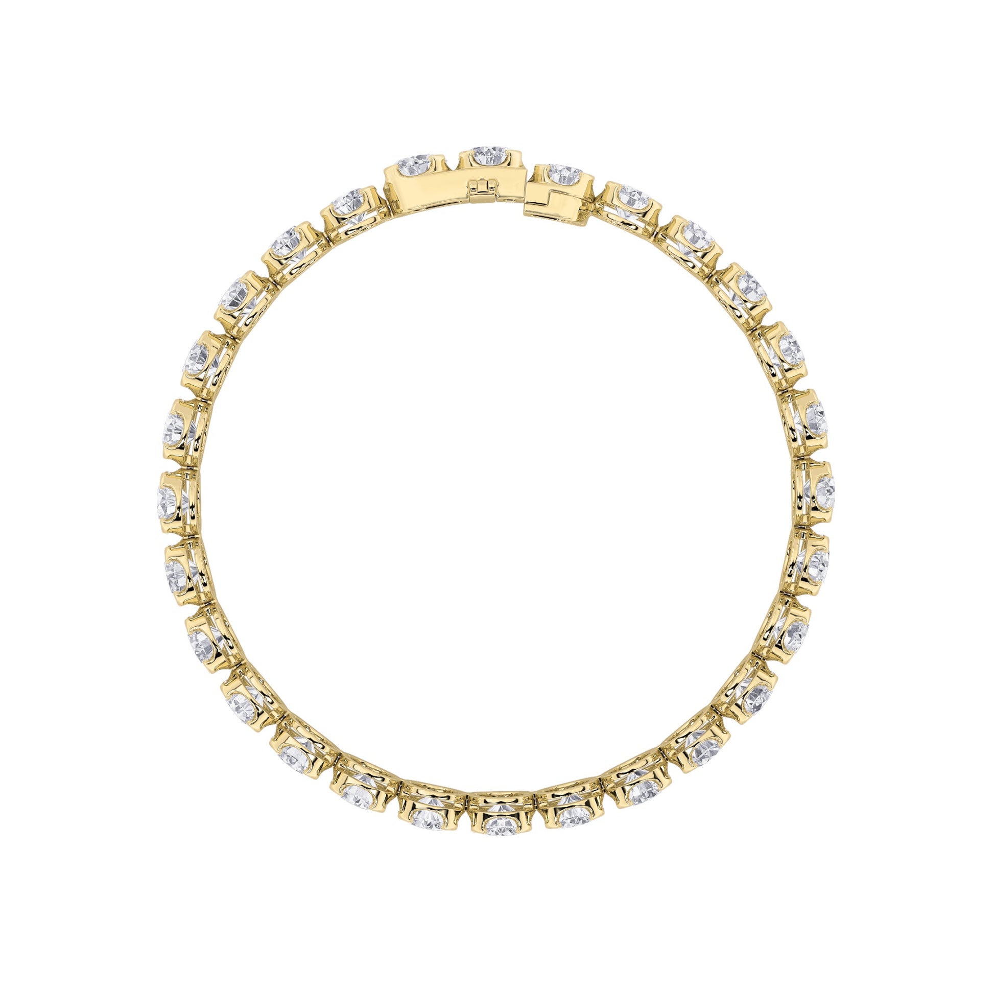 12Cttw Round Shaped Lab Grown Diamond (F/VS)  Bracelet in 14K Gold