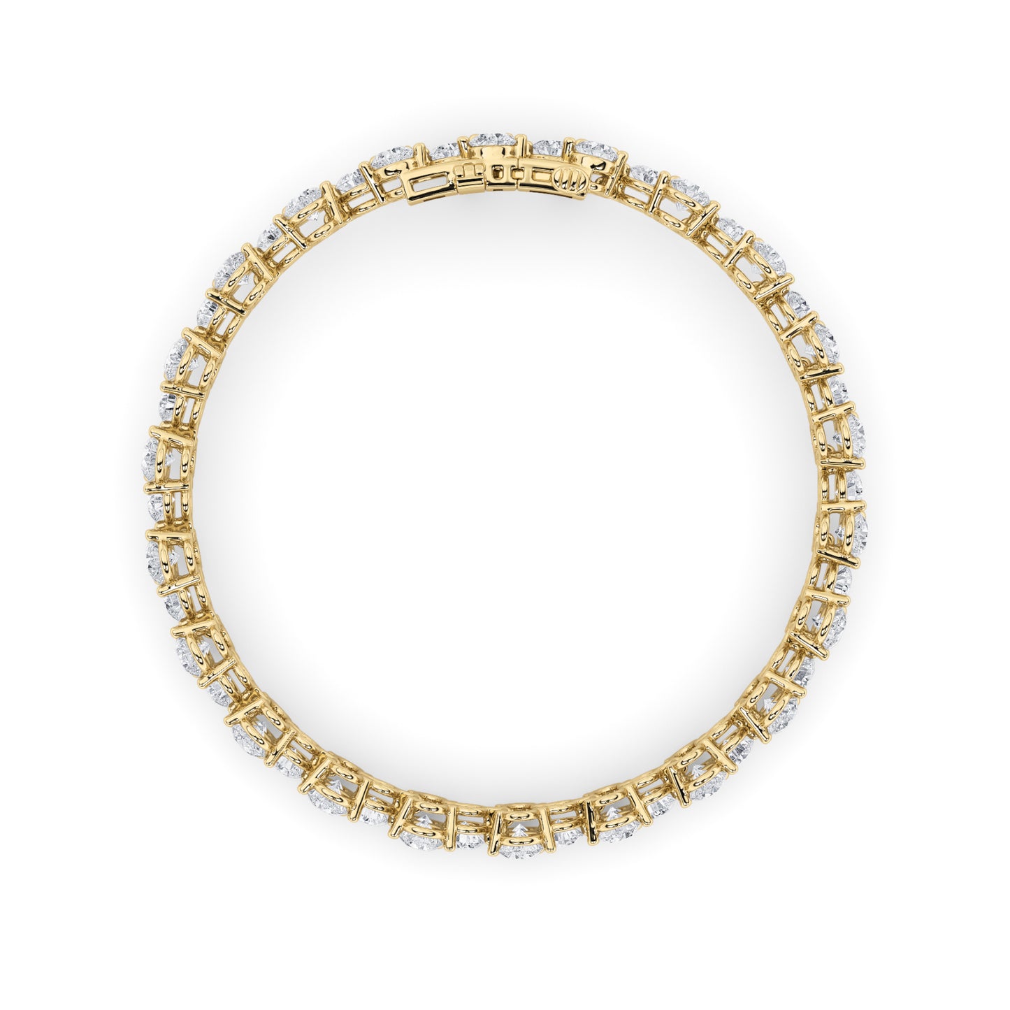 13Cttw Round Shaped Lab Grown Diamond (F/VS) Cluster Bracelet in 14K Gold