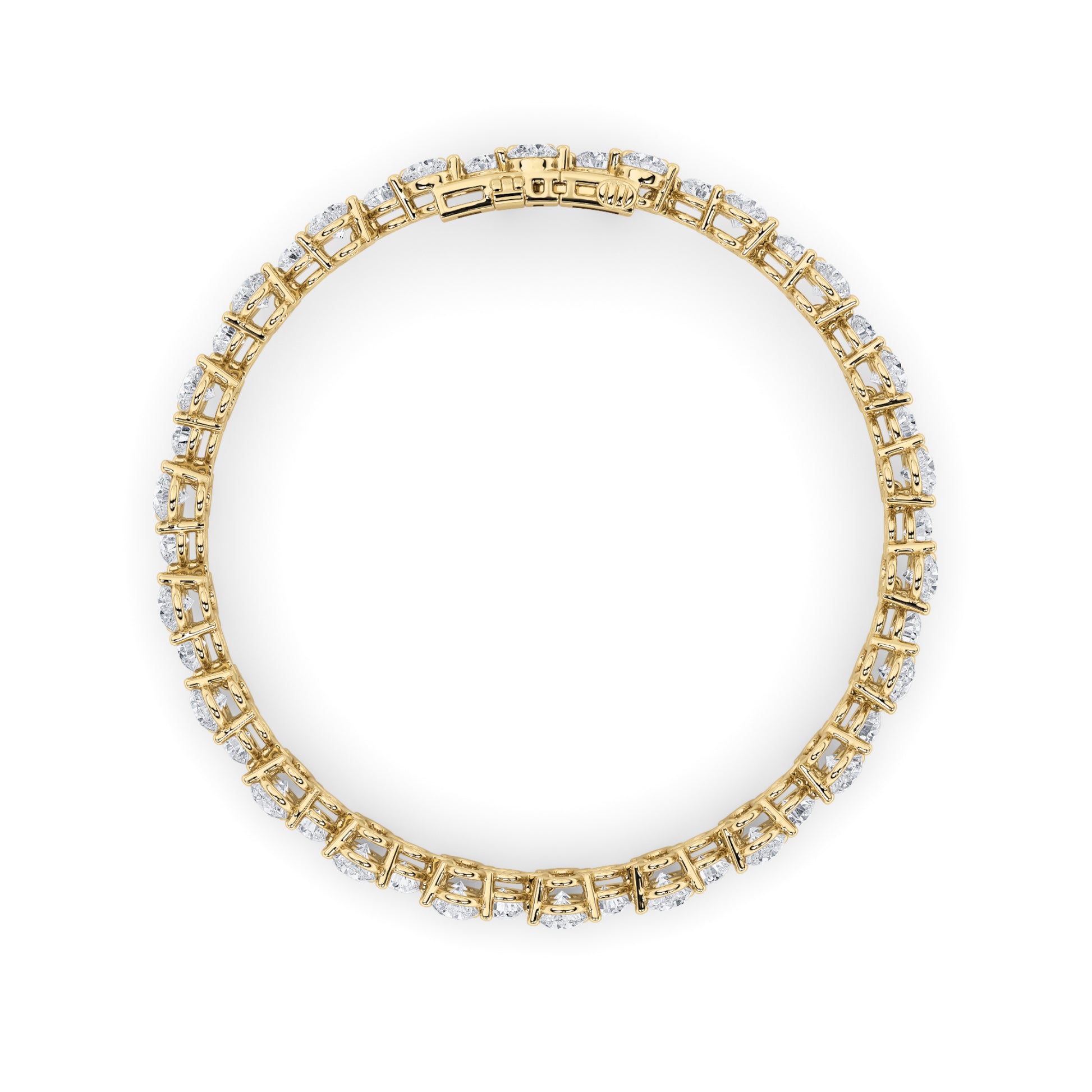 13Cttw Round Shaped Lab Grown Diamond (F/VS) Cluster Bracelet in 14K Gold