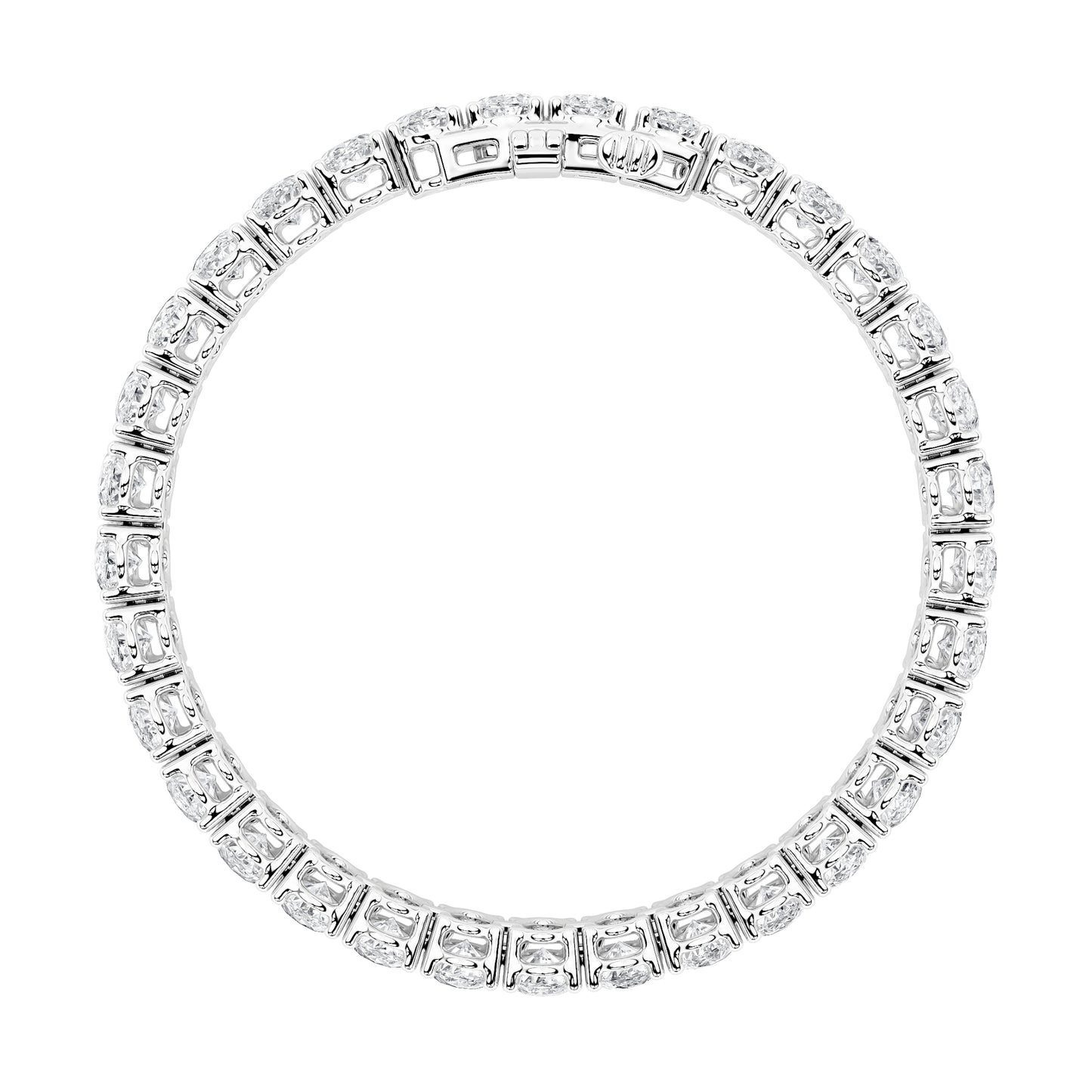 24Cttw Oval Shaped Lab Grown Diamond (F/VS) East West Line Bracelet in 14K Gold