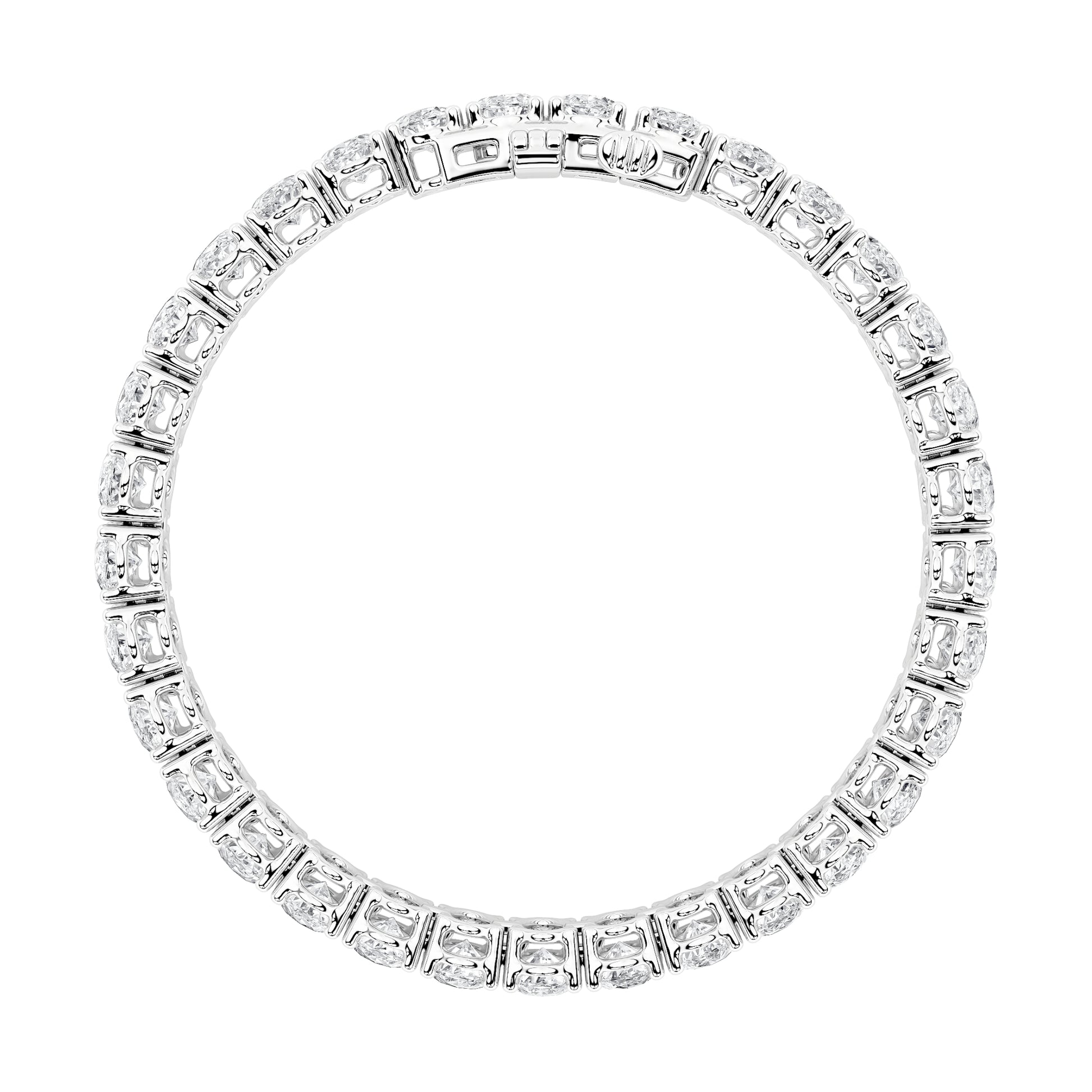 24Cttw Oval Shaped Lab Grown Diamond (F/VS) East West Line Bracelet in 14K Gold