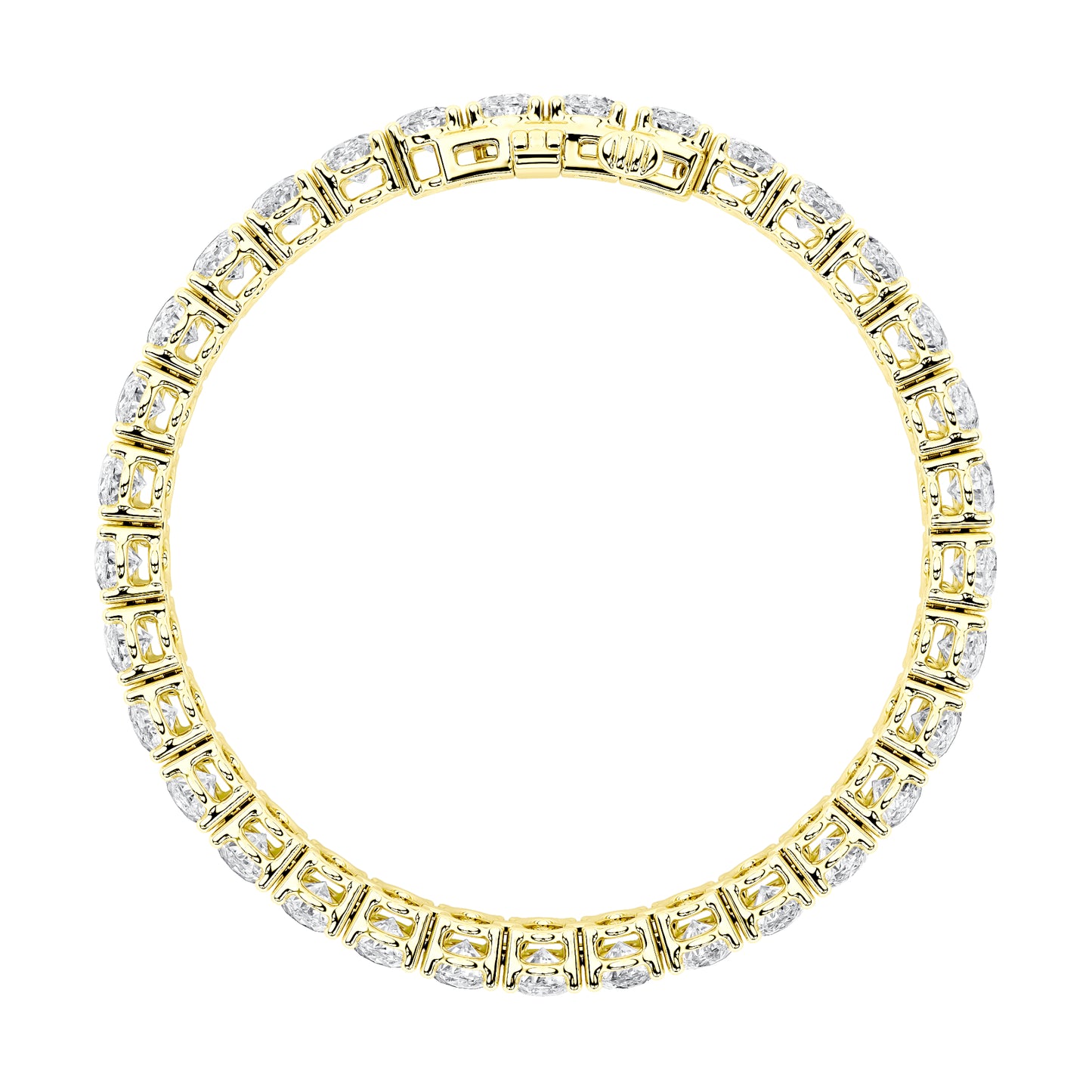 24Cttw Oval Shaped Lab Grown Diamond (F/VS) East West Line Bracelet in 14K Gold