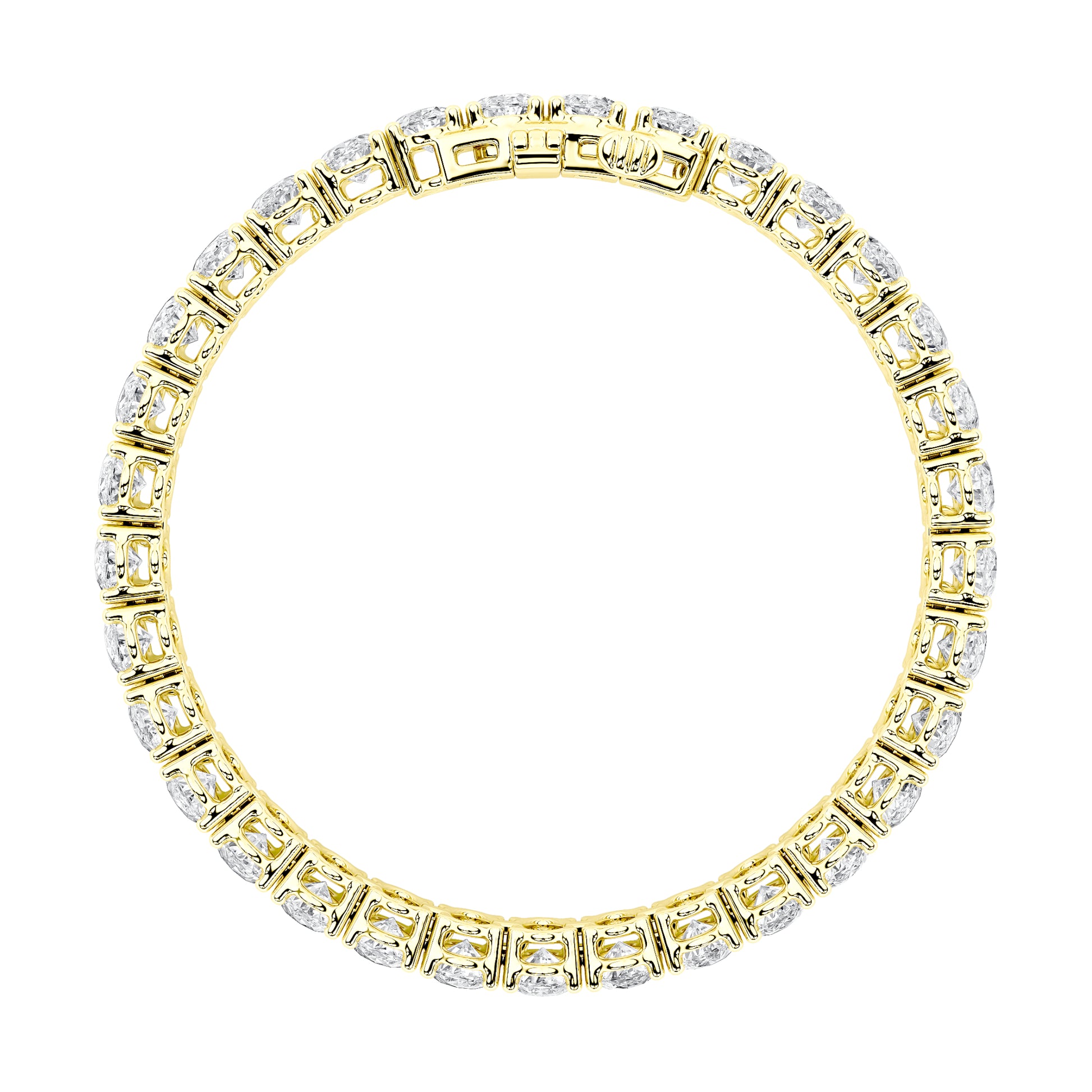 24Cttw Oval Shaped Lab Grown Diamond (F/VS) East West Line Bracelet in 14K Gold