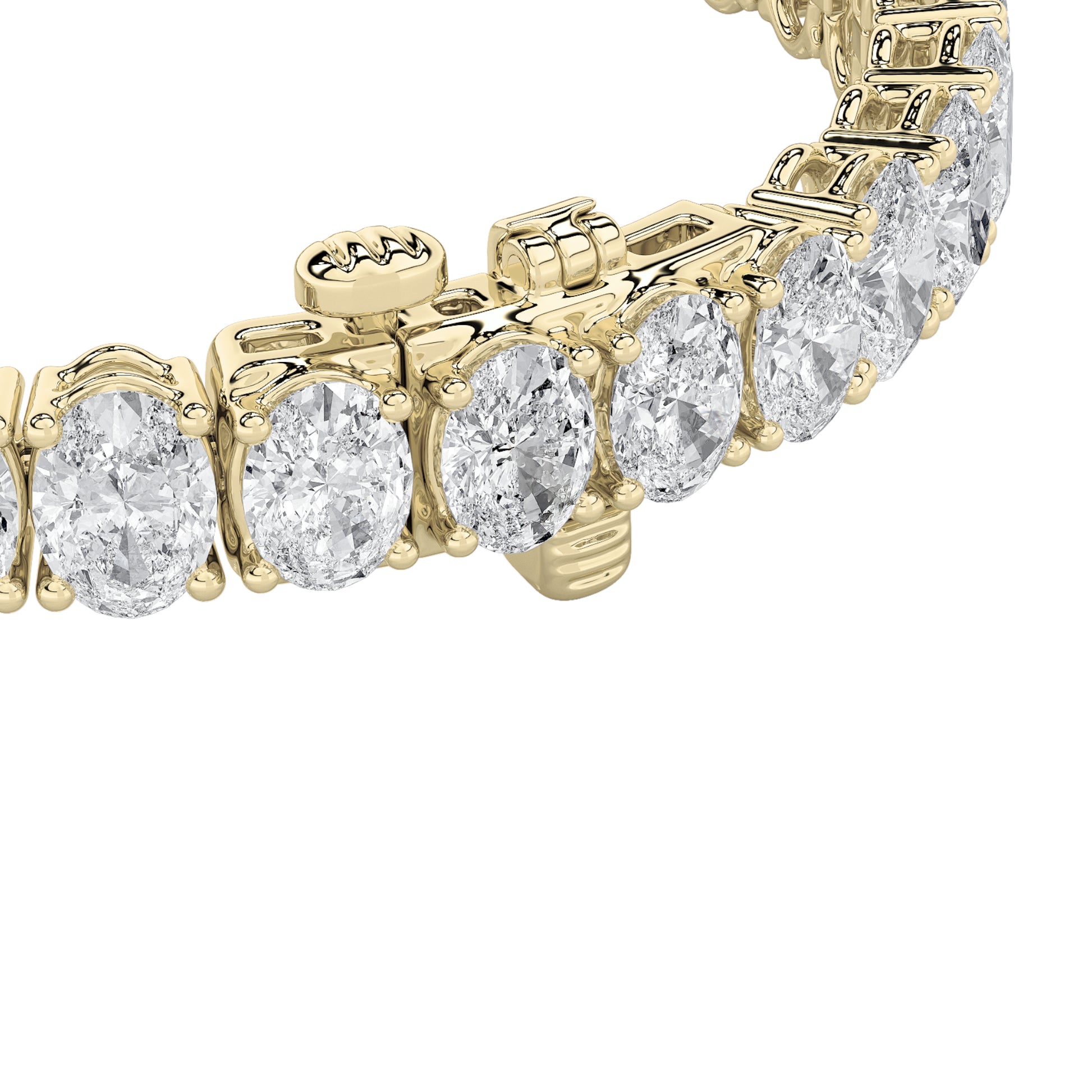 24Cttw Oval Shaped Lab Grown Diamond (F/VS) East West Line Bracelet in 14K Gold