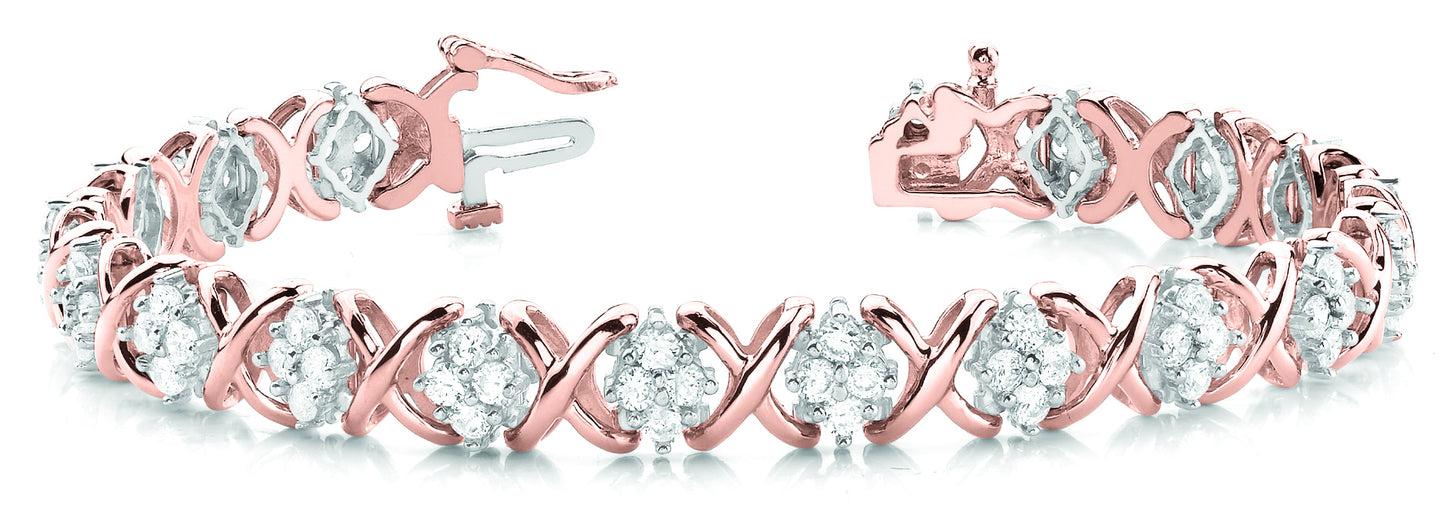 14K Rose Gold 4ct Diamond Fashion Bracelet
