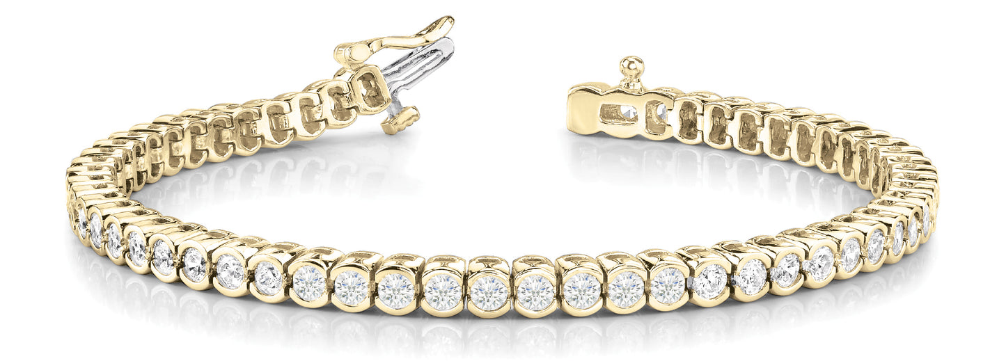 14K Yellow Gold 4 CT Diamond Line Bracelet