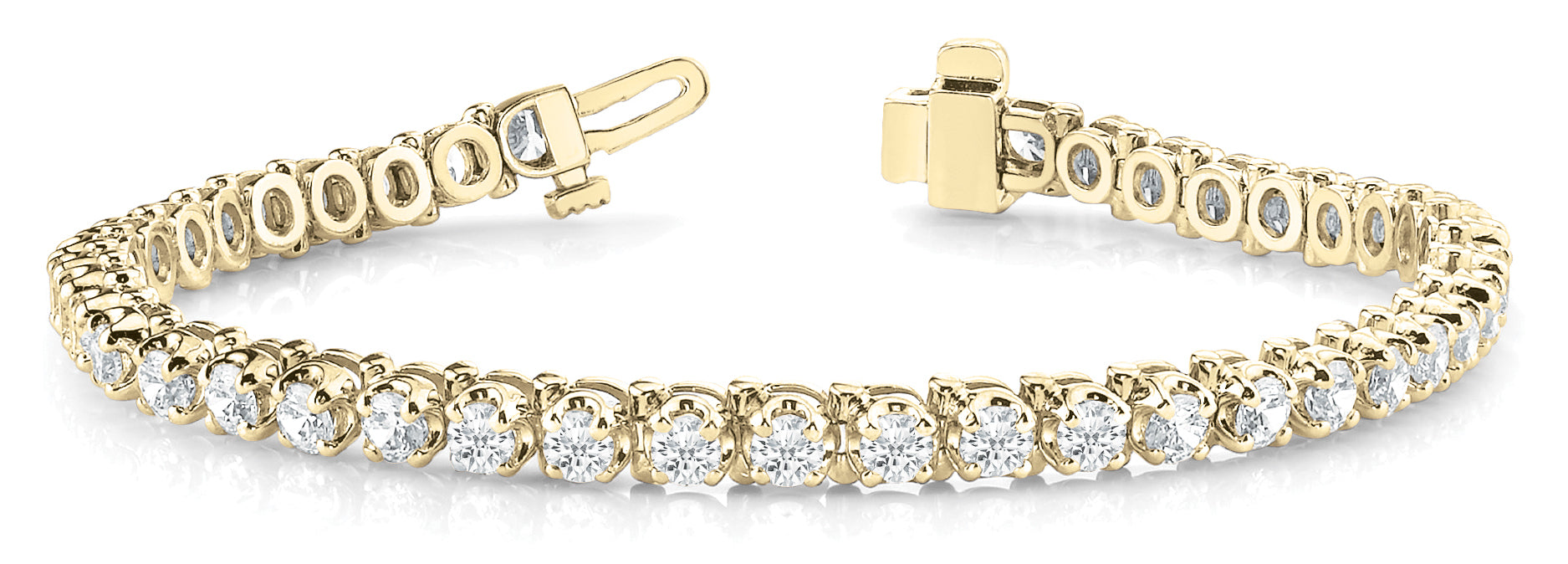 14K Yellow Gold Round Diamond Fashion Bracelet