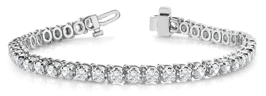 Round Diamond In-Line Tennis Bracelet