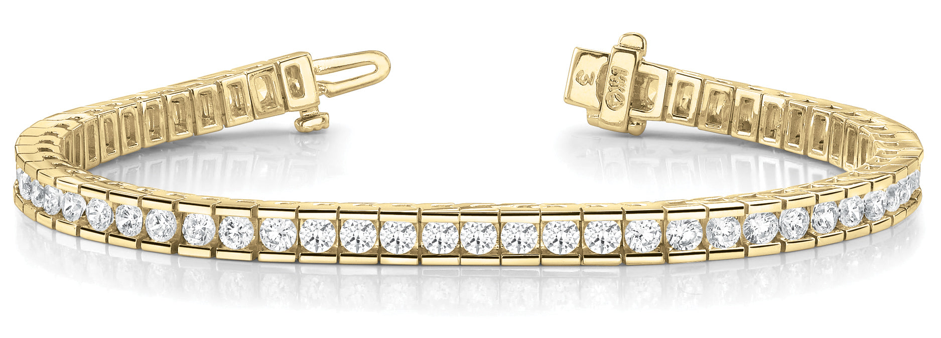 18K Yellow Gold 16 CT Diamond Tennis Bracelet