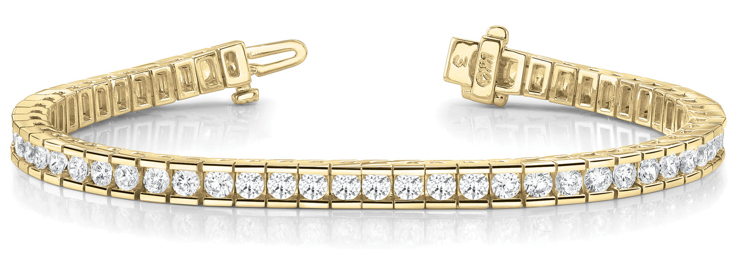14K Yellow Gold 10.5 CT Diamond Tennis Bracelet
