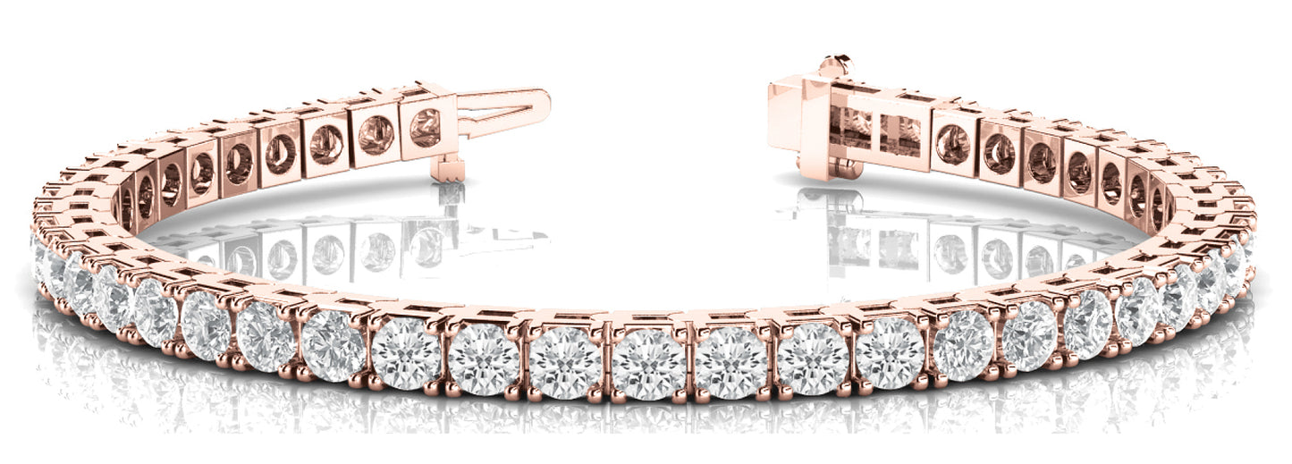 18K Rose Gold 21.5 CT Diamond Line Bracelet