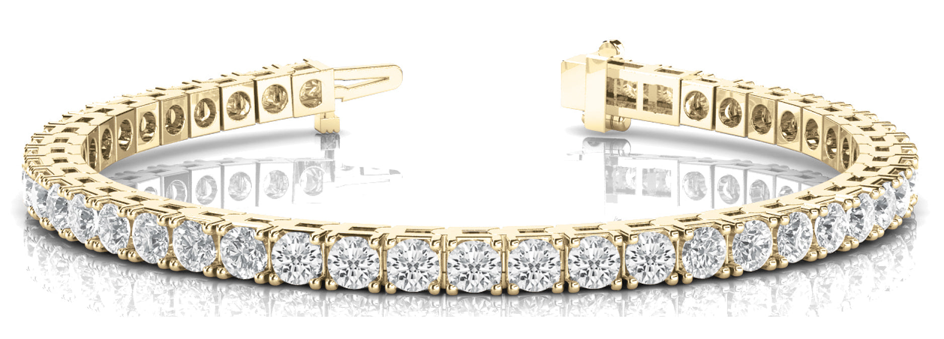14K Yellow Gold Diamond Line Bracelet - 21 ctw