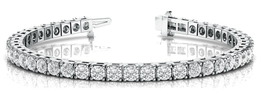 Multi-Diamond Line Precious Metal Bracelet