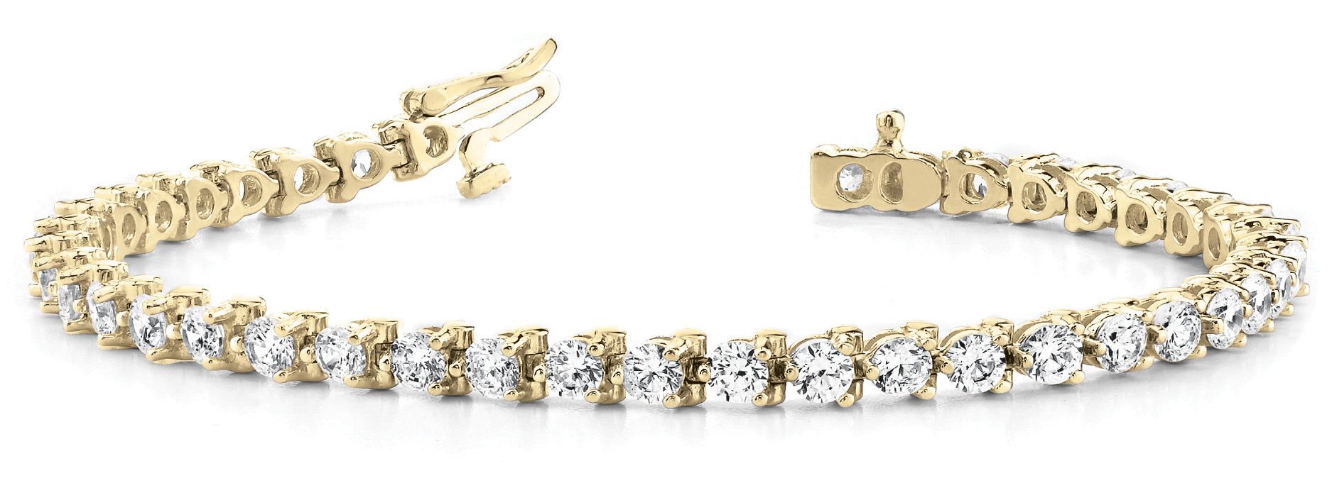 18K Yellow Gold 1 CT Diamond Line Bracelet