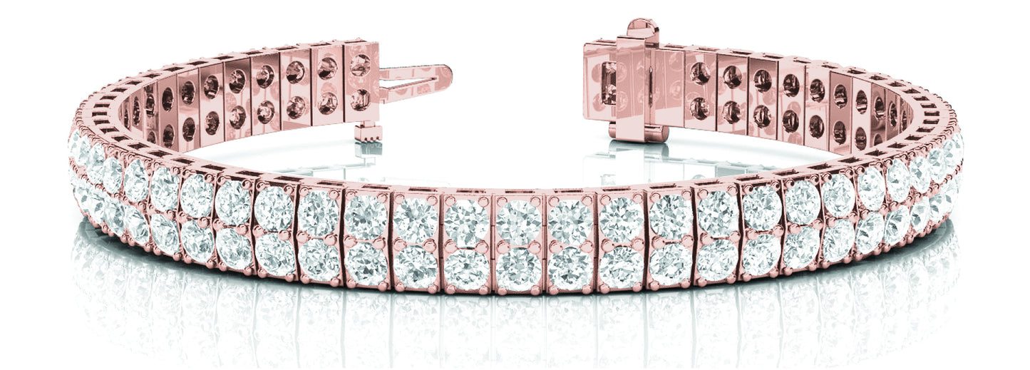 18K Rose Gold 6ctw Diamond Multi-Row Bracelet