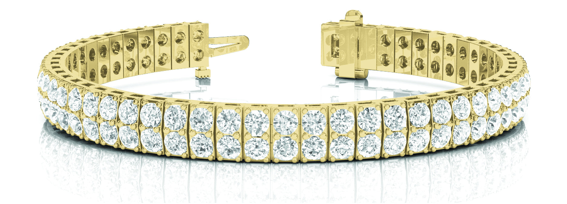 14K Yellow Gold Diamond Multi-Row Bracelet