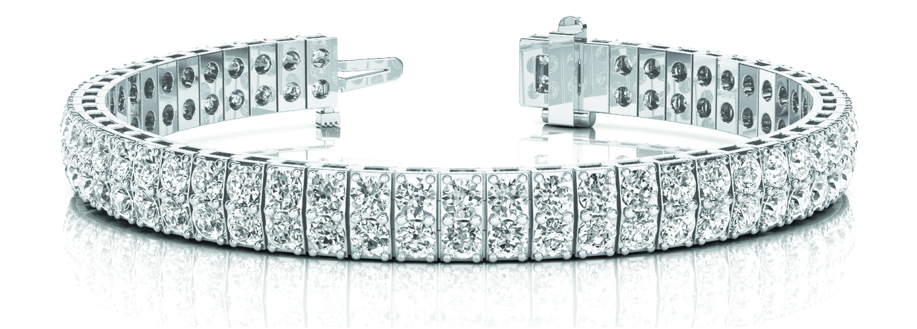 Multi Diamond Vertical Bar Link Bracelet