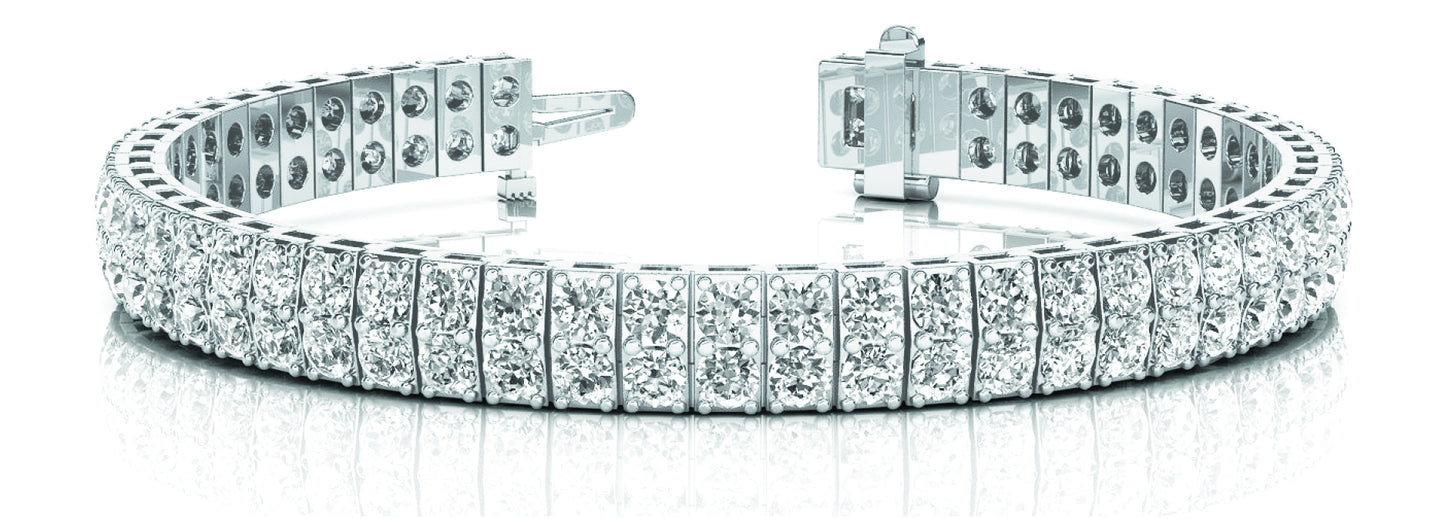 Multi Diamond Vertical Bar Link Bracelet