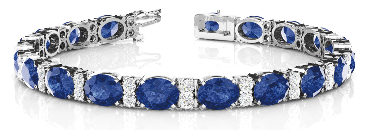 Multi-Diamond Precious Metal Bracelet