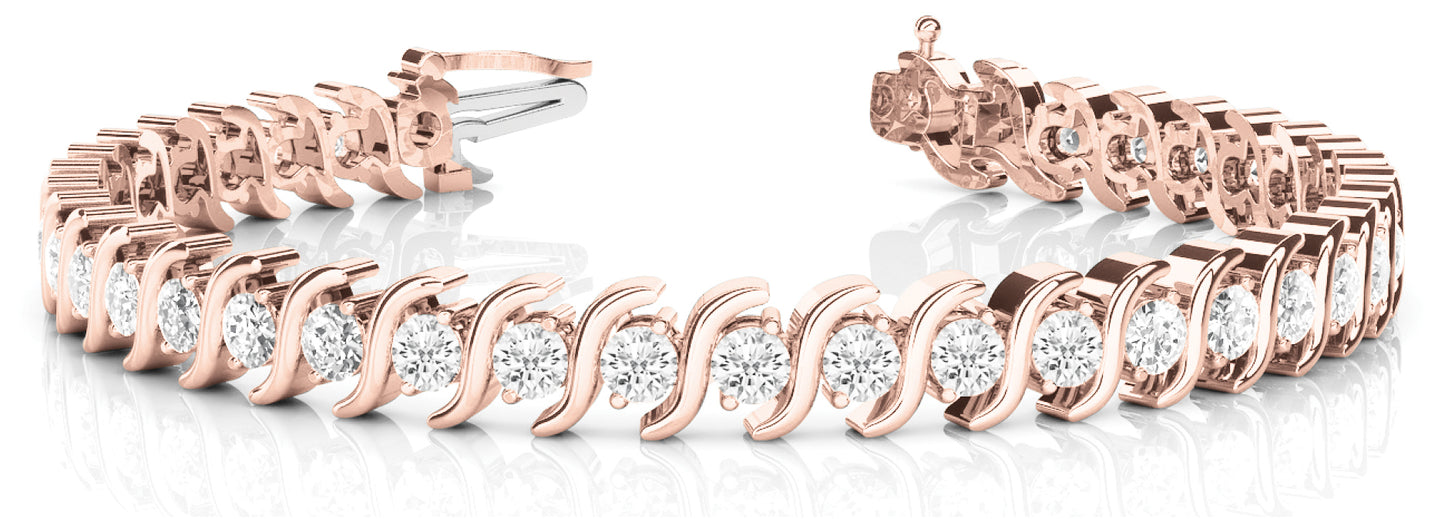 18K Rose Gold 7.92 CT Diamond S-Link Bracelet