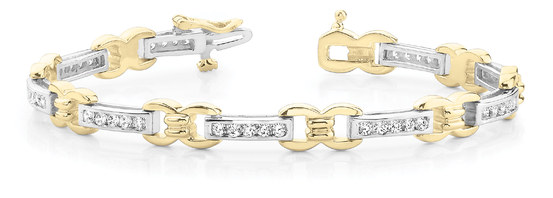 14K Yellow Gold Round Diamond Fashion Bracelet