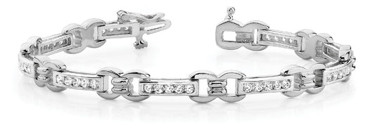 50-Diamond Multi-Tone Gold Fashion Bracelet