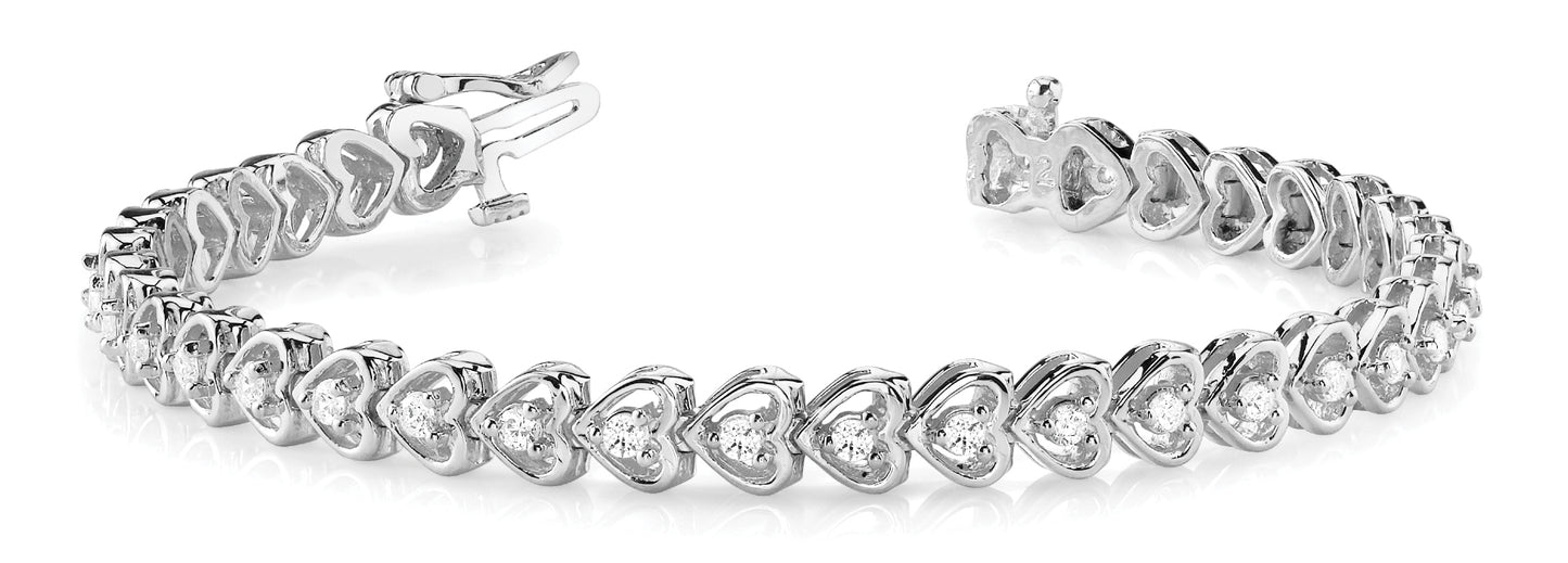 Diamond Line Heart Bracelet