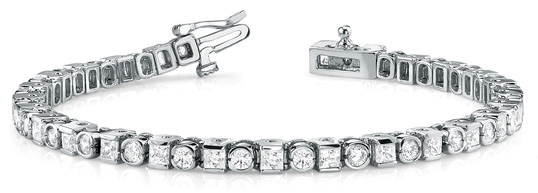 Multi-Diamond Bezel In Line Designer Bracelet