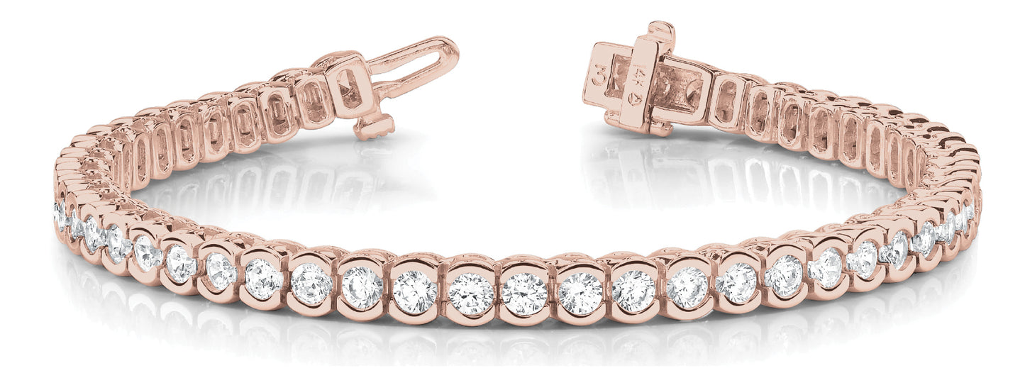 14K Rose Gold Diamond Line Bracelet