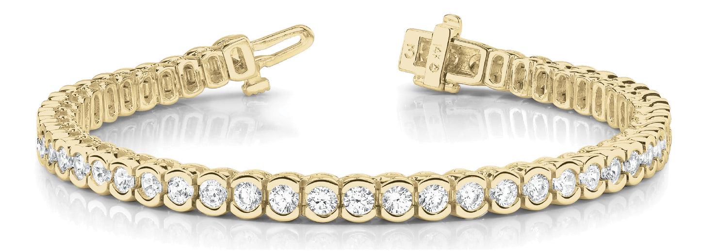 14K Yellow Gold 3.25ct Round Diamond Bracelet