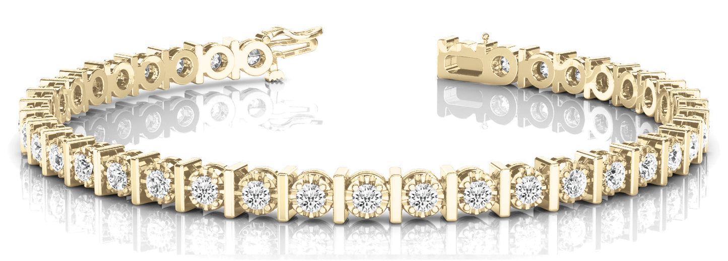 18K Yellow Gold 1.5 CT Diamond Line Bracelet