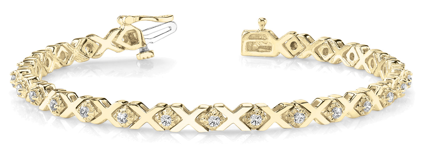 18K Yellow Gold Diamond Fashion Bracelet