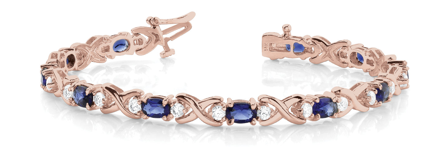 14K Rose Gold Diamond Fashion Bracelet