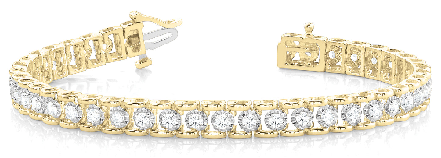 18K Yellow Gold Round Diamond Fashion Bracelet
