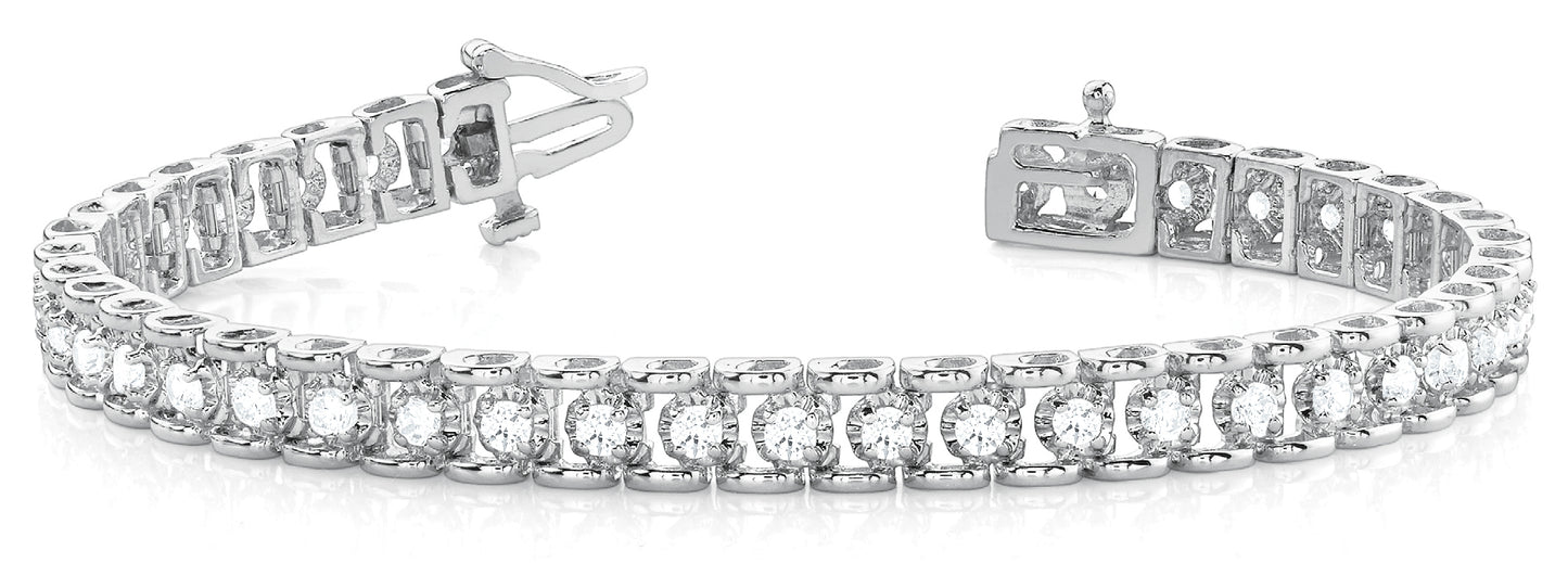 45-Stone Round Diamond Line Bracelet