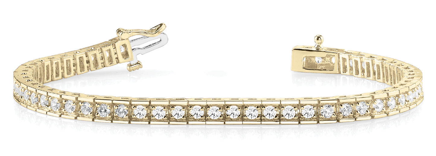 18K Yellow Gold Round Diamond Fashion Bracelet