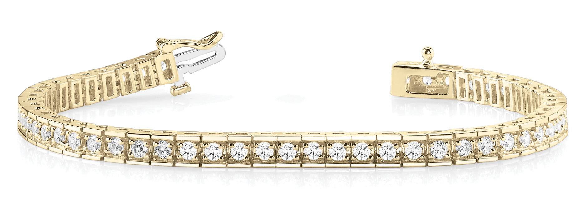 18K Yellow Gold Round Diamond Fashion Bracelet