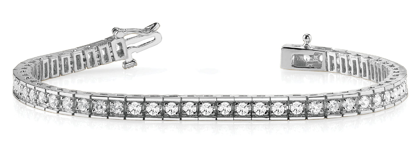 Multi-Diamond In Line Prong Set Bracelet