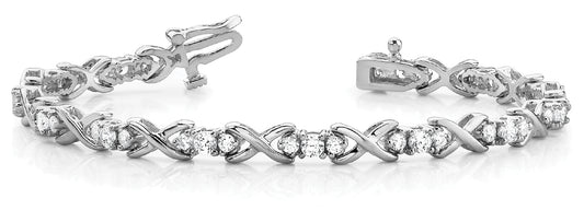 Round Diamond XO Line Bracelet